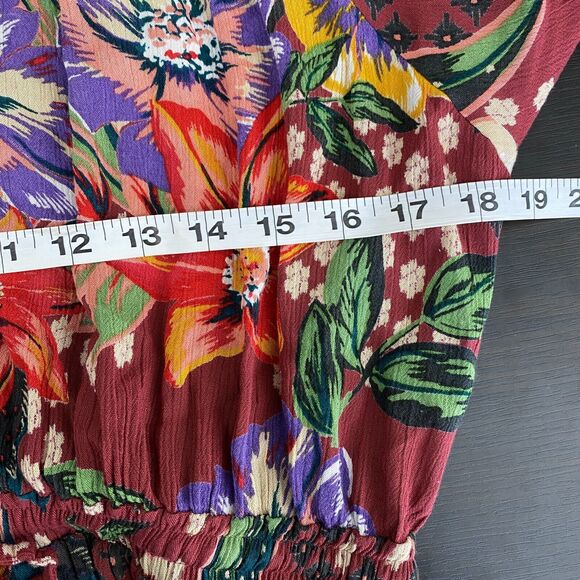 Gypsy Love Dress Women Large Floral Tiered Boho Summer Flowy Sundress Tie Waist - Picture 11 of 13